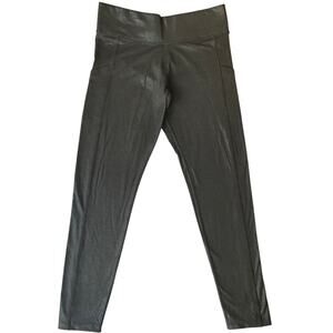 PINK Victoria’s Secret Women Leggings size M Gray Full Length Glossy Glitter